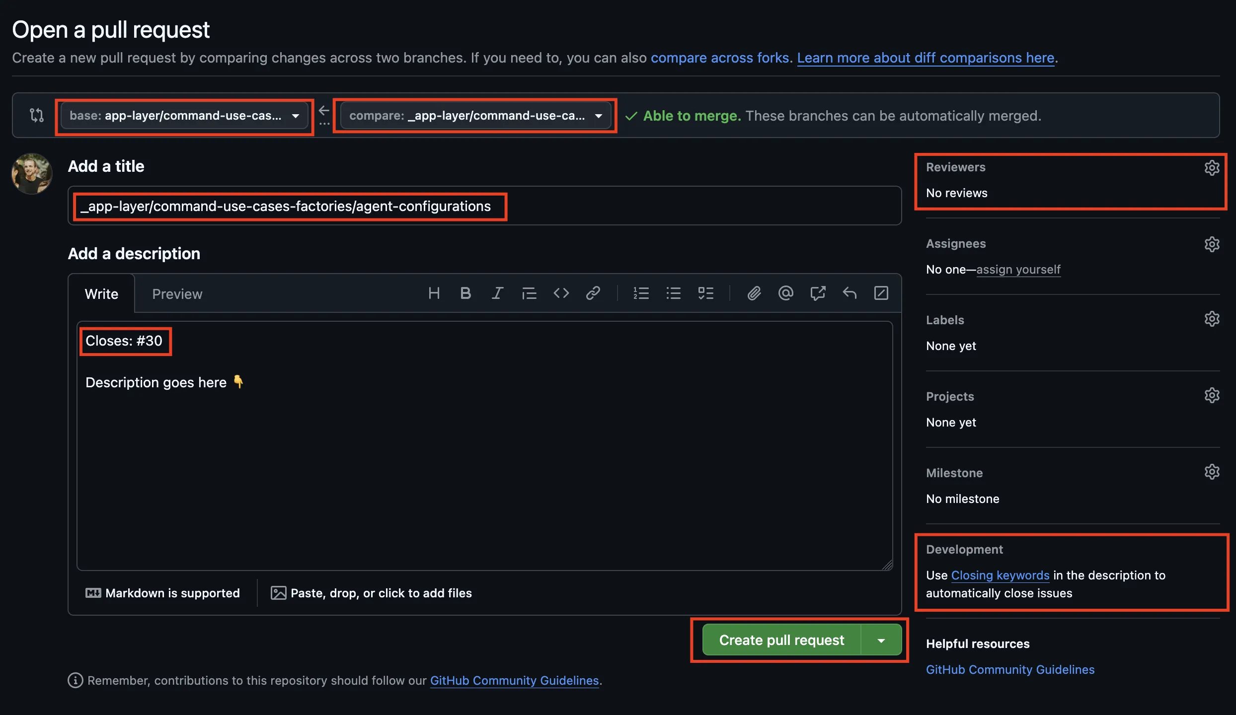Open the Pull Request